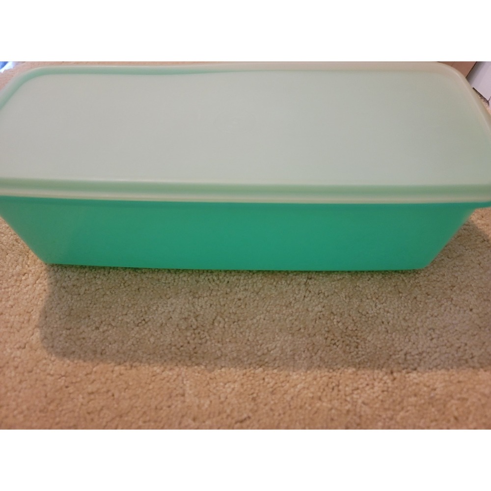 Vintage Tupperware Modular Mate Container Teal Green Storage Box with Lid
